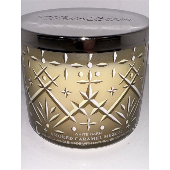 1 Bath & Body Works/ White Barn Smoked Caramel Mezcal 3-Wick Candle 14.5oz NEW - Picture 4 of 14